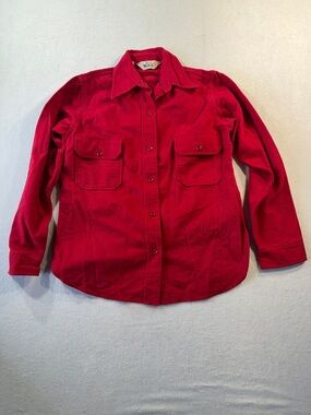 Vintage Woolrich Women's Chamois Shirt, Red, Sz 12